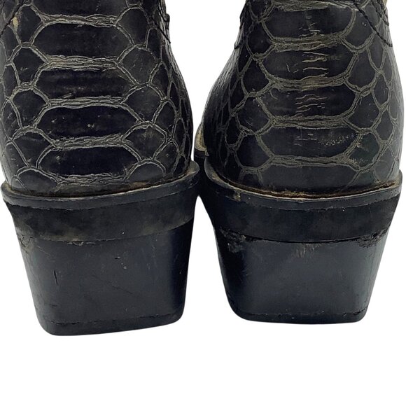 Ariat Women Western Boots 7.5 Snakeskin Leather Upper Embroidered Floral Design - Picture 6 of 6